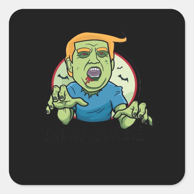 Halloween  Zombie Funny Classic Square Sticker (Front)