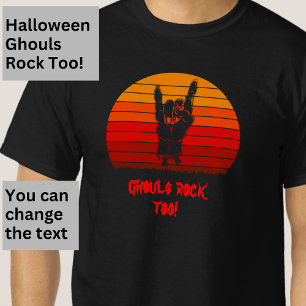 Halloween Zombie Ghouls Rock Too Hand Bones T-Shirt