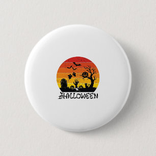 Halloween Zombie Hand Tombstone Tree Black Cat Bat 2 Inch Round Button