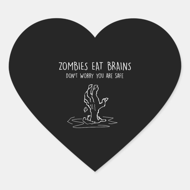 Halloween Zombie                             Heart Sticker (Front)