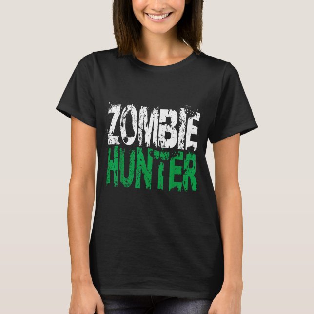 Halloween Zombie Hunter shirt Funny Party Gift (Front)
