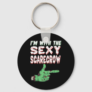 Halloween Zombie I'm With The Y Scarecrow Keychain