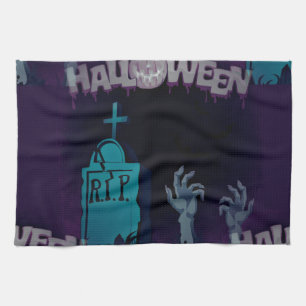 halloween zombie kitchen towel
