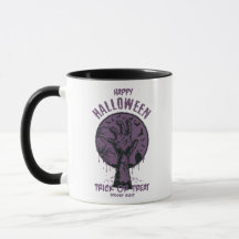 Halloween Zombie Main Mug - Tricoter ou traiter Éf