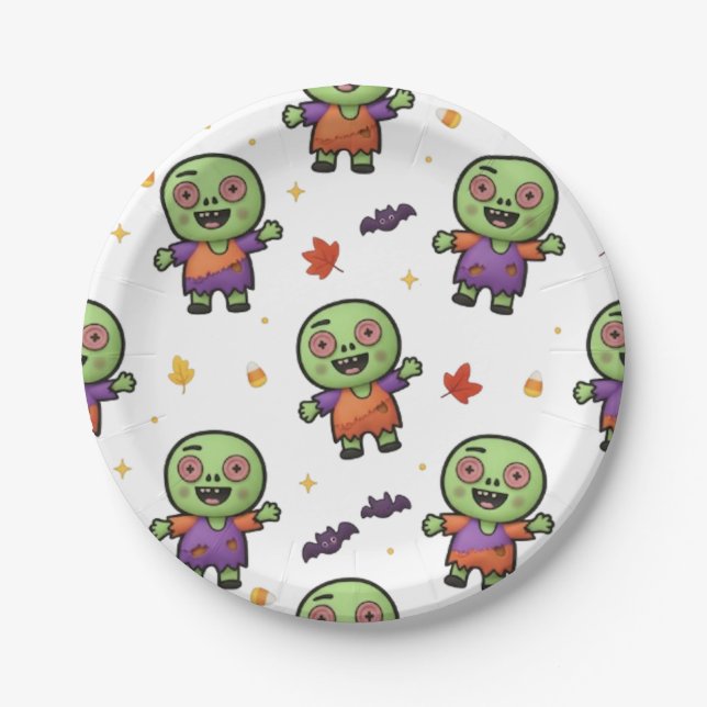 HALLOWEEN ZOMBIE PAPER PLATE (Front)