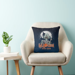 Halloween Zombie Party   Throw Pillow