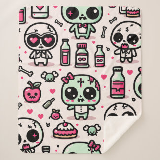 Halloween Zombie Pattern Sherpa Blanket