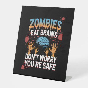 Halloween Zombie Pedestal Sign