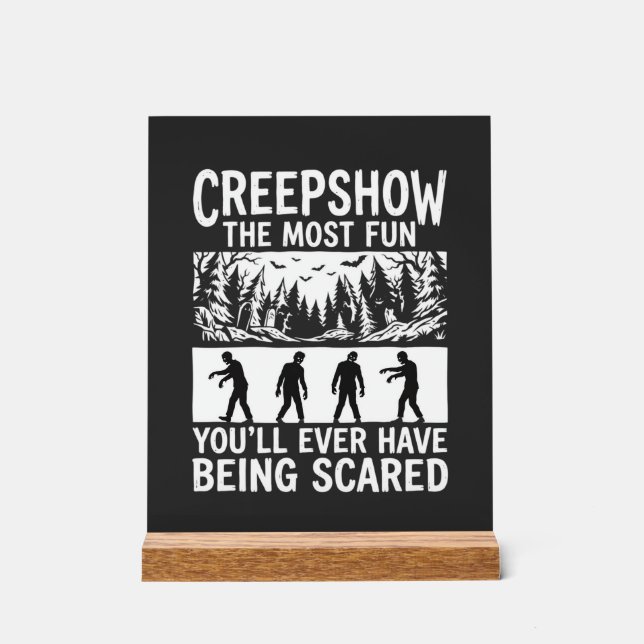 Halloween Zombie Scared Horror Vector Design_1 Acrylic Sign (Front)