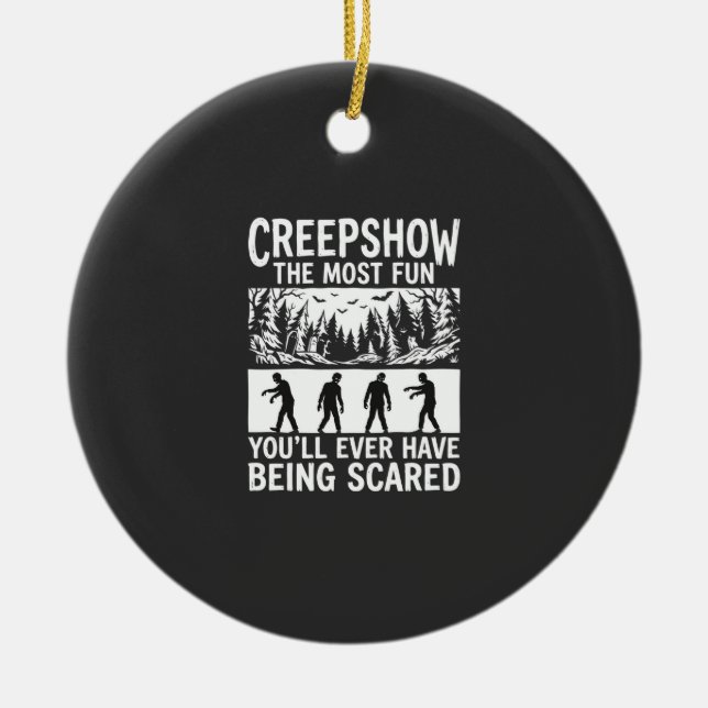 Halloween Zombie Scared Horror Vector Design_1 Ceramic Ornament (Front)