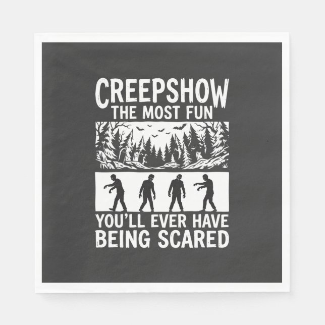 Halloween Zombie Scared Horror Vector Design_1 Napkin (Front)