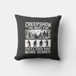 Halloween Zombie Scared Horror Vector Design_1 Throw Pillow