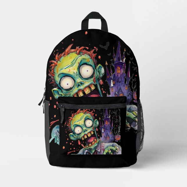 Halloween, Zombie,Scream From The Purple Castle ,  Printed Backpack (Front)
