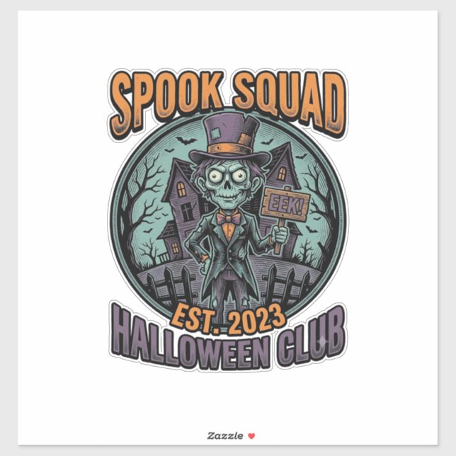 Halloween Zombie Shirt Funny Spook Squad Engraved  (Sheet)