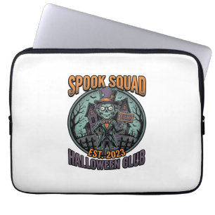Halloween Zombie Shirt Funny Spook Squad Engraved Laptop Sleeve