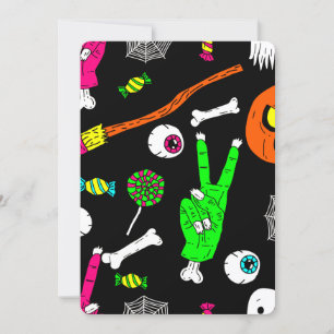 Halloween zombie skulls invitation