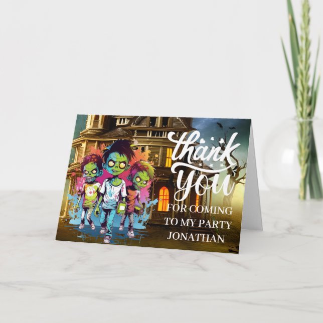 Halloween zombie thème enfants MERCI  (Devant)