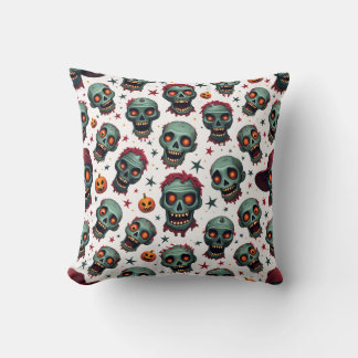 Halloween Zombie  Throw Pillow