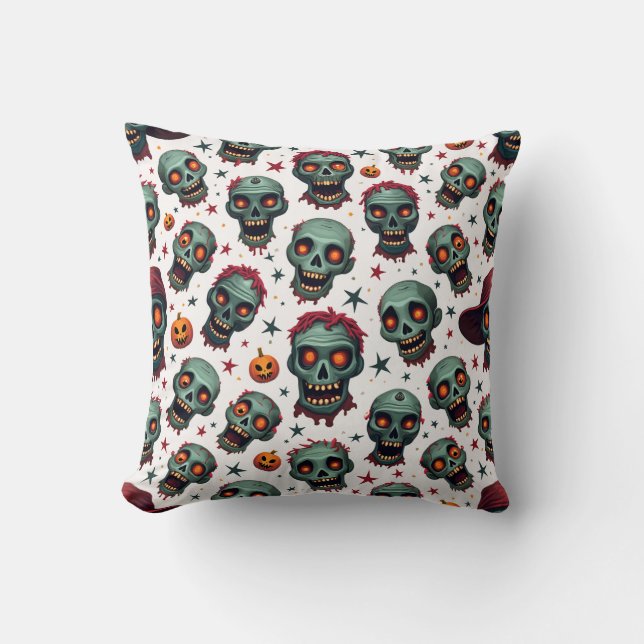 Halloween Zombie  Throw Pillow (Front)
