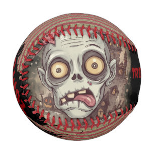 Halloween, Zombie,Trick or Brain, Scary, Spooky Baseball