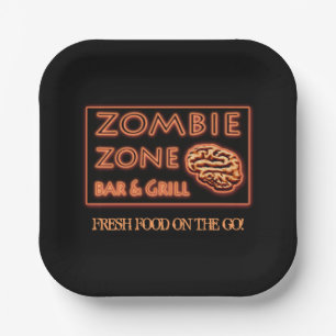 Halloween Zombie Zone Fresh Food On The Go Paper Plate