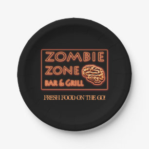 Halloween Zombie Zone Fresh Food On The Go Paper Plate