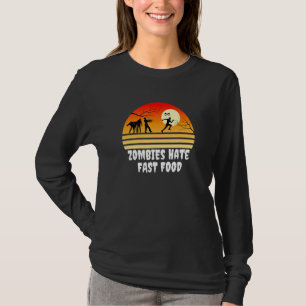 Halloween Zombies Hate Fast Food Zombie Run T-Shirt