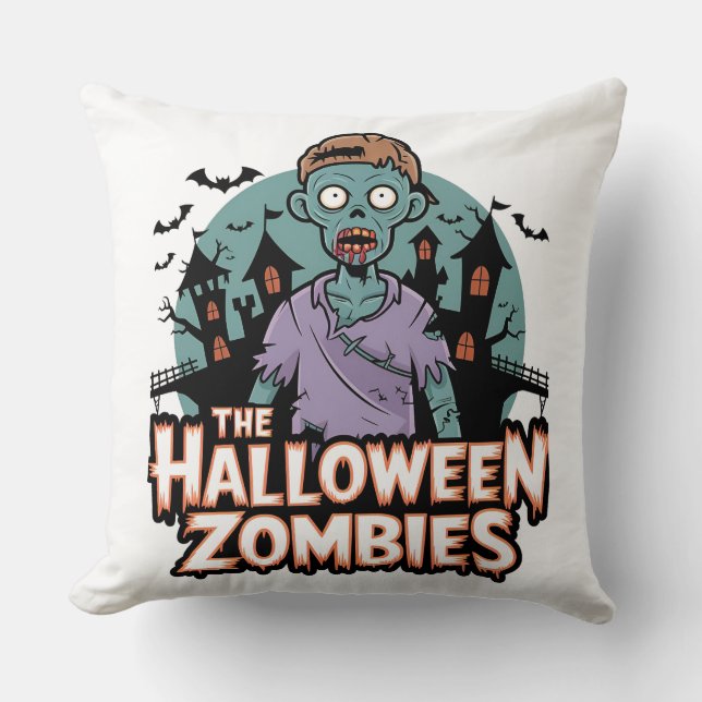 Halloween Zombies Home Throw Pillow: Spooky New Mo Throw Pillow (Front)