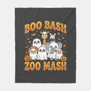 Halloween Zoo Animals Boo Bash Zoo Mash_1 Fleece Blanket