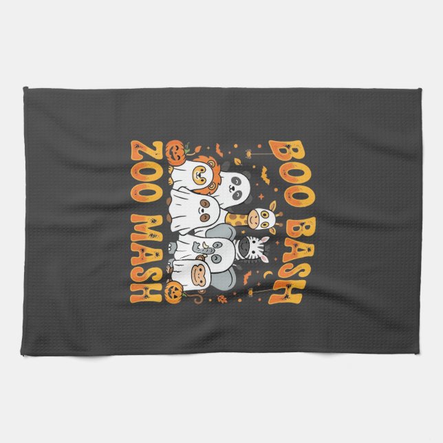 Halloween Zoo Animals Boo Bash Zoo Mash_1 Kitchen Towel (Horizontal)