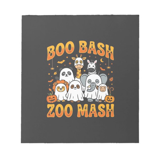 Halloween Zoo Animals Boo Bash Zoo Mash_1 Notepad (Front)