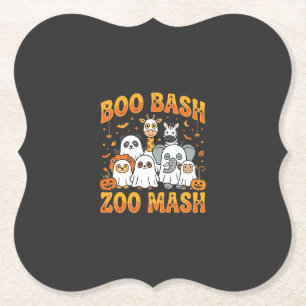 Halloween Zoo Animals Boo Bash Zoo Mash_1 Paper Coaster