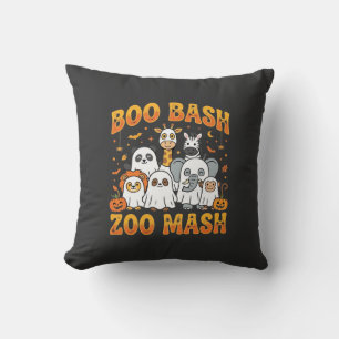 Halloween Zoo Animals Boo Bash Zoo Mash_1 Throw Pillow