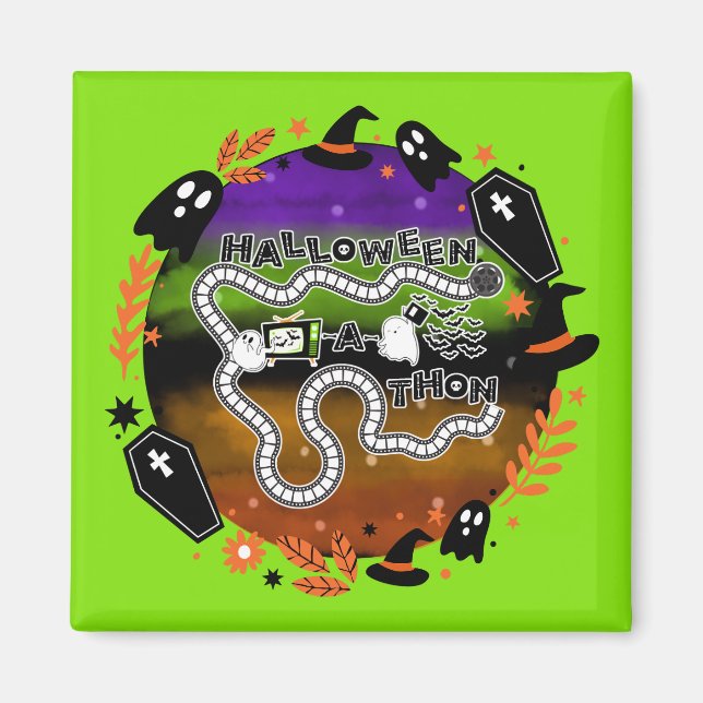 Halloweenathon Circle Jeu Board Green Magnet (Devant)