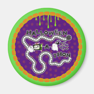 Halloweenathon Game Board Circle with Ghosts Magnet
