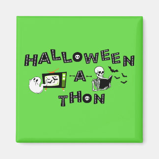 Halloweenathon Logo with Skele Sticker Magnet