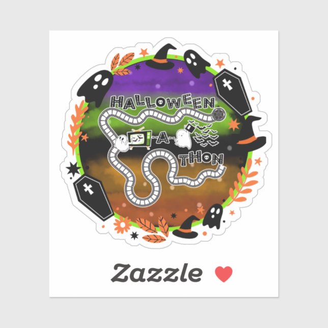 Halloweenathon Multicolor Board Round Sticker (Sheet)