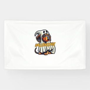 Halloweenie Funny Halloween Dachshund Dressed As A Banner