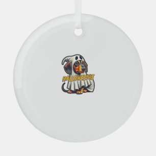 Halloweenie Funny Halloween Dachshund Dressed As A Glass Ornament