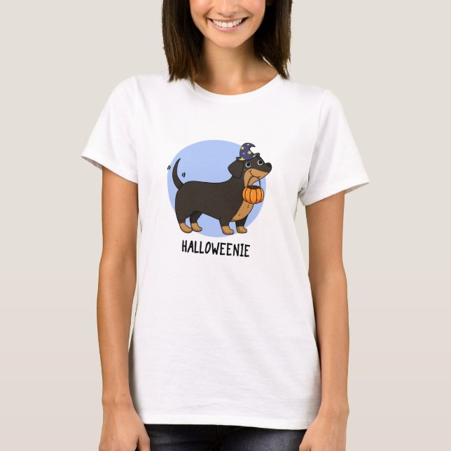 Halloweenie Funny Sausage Dog Pun  T-Shirt (Front)