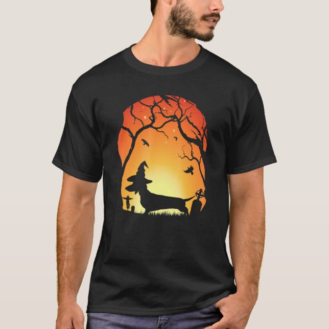 Halloweenie Halloween Dachshund Wiener Dog T-Shirt (Front)