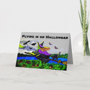 HALLOWEENN WITCH GREETING Folded Greeting Card