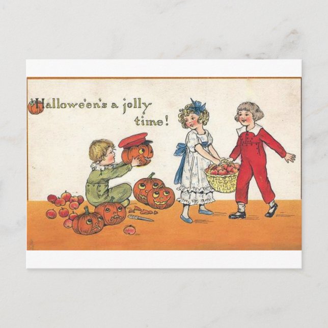 Halloween's A Jolly Time Holiday Postcard (Front)