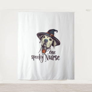 Halloween's Canine Hero One Spooky Nurse Dog Tapestry