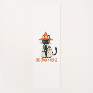 Halloween's Purrfect Blend - One Spooky Nurse Cat Yoga Mat