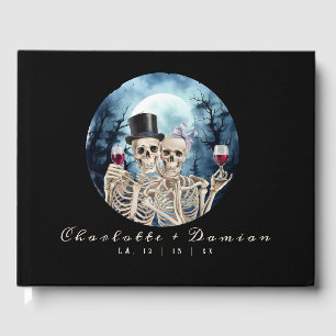 Hallowen Gothic Skulls Tarot The Lovers Wedding Guest Book