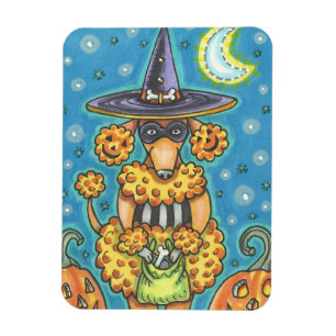 HALLOWEWEEN CITROUILLE POODLE, CHIEN MAGNET