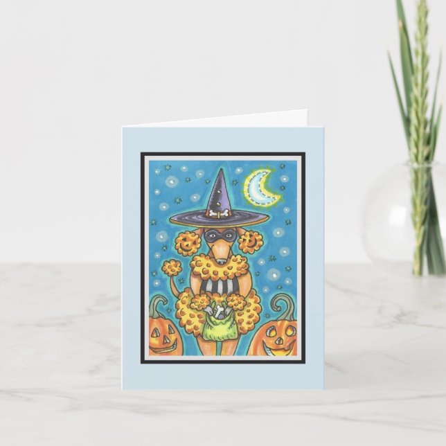 HALLOWEWEEN CITROUILLE POODLE NOTE CARTE DE RECONN (Devant)