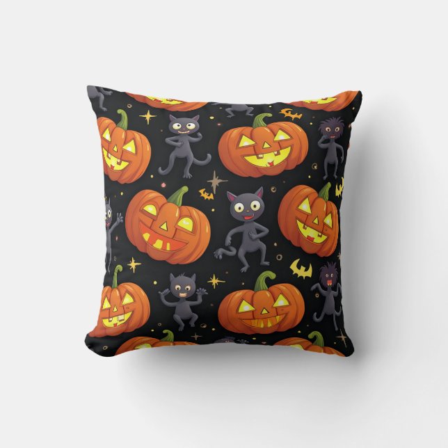 Hallowinday Throw Pillow (Front)