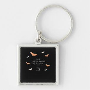 Hallowine Halloween Quote Eat Drink Keychain